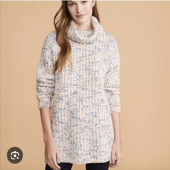 Lou & Grey Women's Large Rainbowmarl Tunic Sweater Turtle Neck NWT - Picture 1 of 13